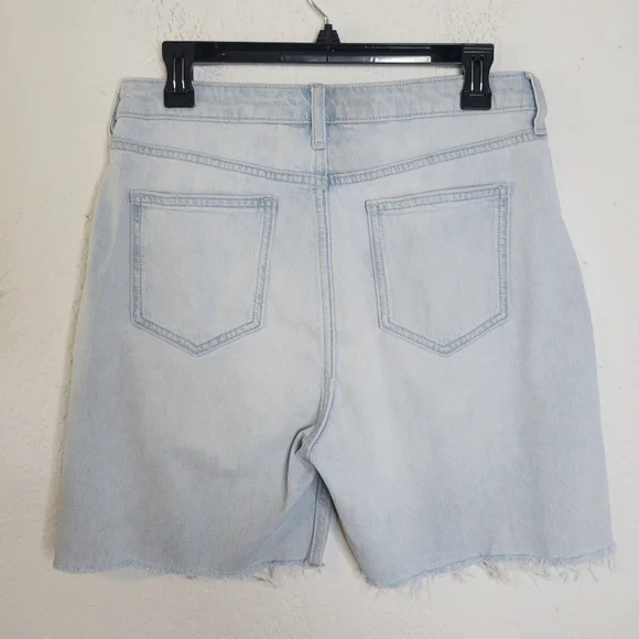Elizabeth and James Cut Off Shorts Sz 28 Denim Raw Hem Light Wash Organic Cotton - Picture 5 of 15